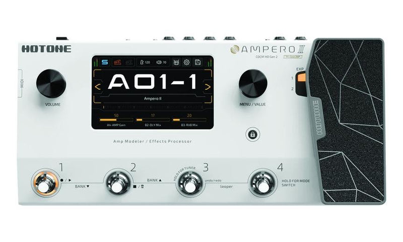 Hotone Ampero II Stomp Multi-Effects Processor – 12 FX Slots, 5" Touchscreen DJ