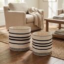 Striped Woven Cotton Basket (Set of 2)