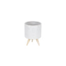 Melrose Porcelain Face Planter with Wooden Legs Set of 3 Planter, Face