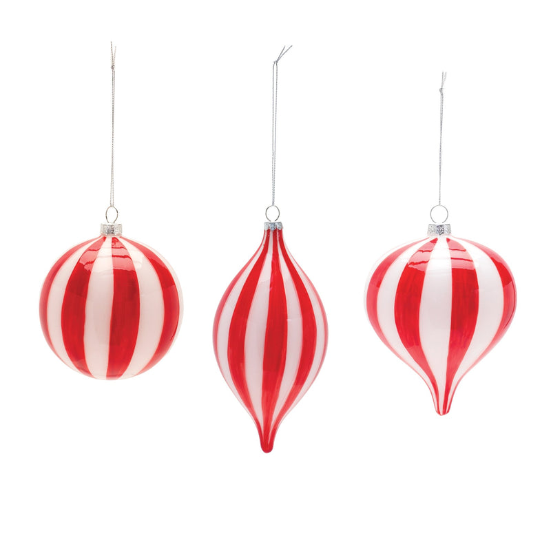 Striped Glass Ornament (Set of 6)