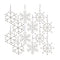 Jeweled Metal Snowflake with Ribbon Hanger (Set of 12)