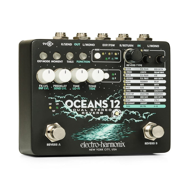Electro-Harmonix Oceans 12 Dual Stereo Reverb Pedal