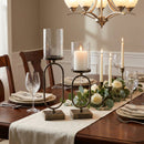 Modern Metal Candle Holder with Glass Hurricane (Set of 2)
