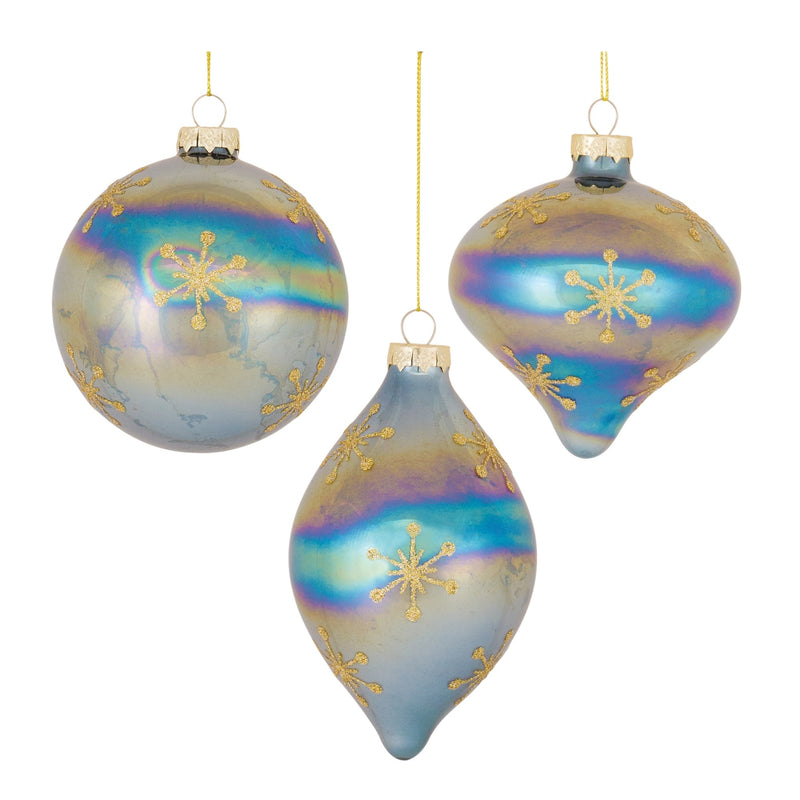 Irredescent Glass Snowflake Ornament (Set of 6)