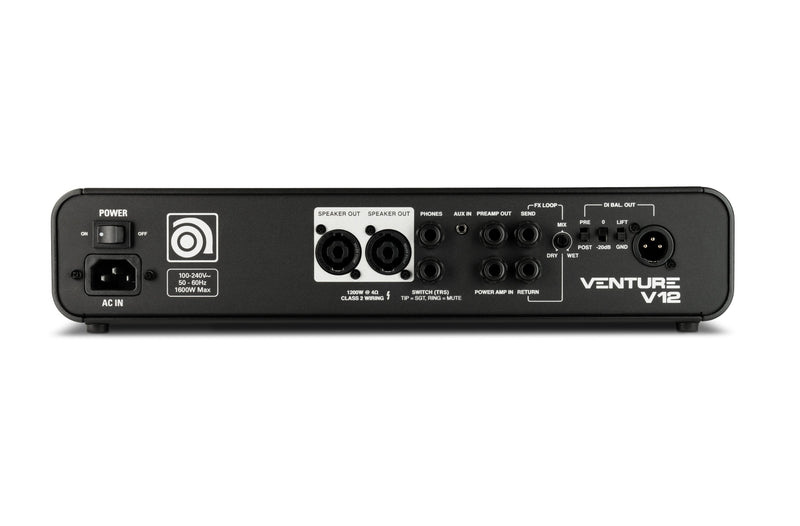 Ampeg VENTURE-V12 Venture Bass 1,200 Watt Bass Amplifier Head