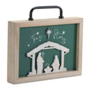 Melrose Wood "True Story" Nativity Plaque with Handle 9.5"L