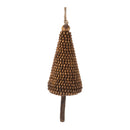Melrose Wood Beaded Pine Tree Ornament (Set of 4)