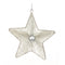 Silver Beaded Metal Star Ornament (Set of 12)