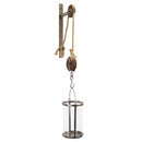 Melrose Industrial Pulley Mounted Canister Candleholder Wall Decor, Rustic