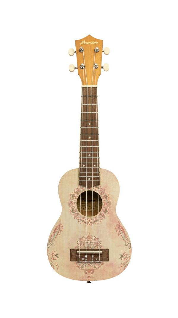 Bamboo LOTUS 21" Soprano Ukulele – Mandala Design w/ Gig Bag