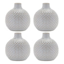 Melrose Notched Ceramic Bottle Vase (Set of 4)