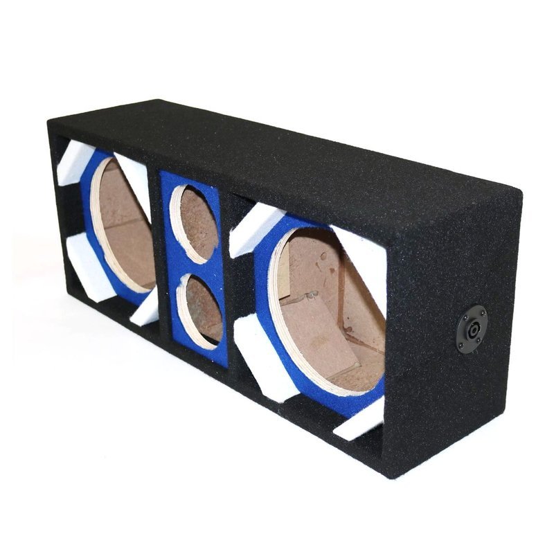 DEEJAY LED 8" Dual Woofer & Tweeter Empty Chuchera Speaker Enclosure – Blue