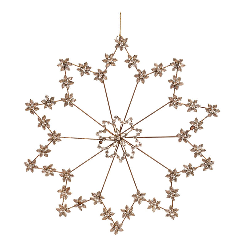 Jeweled Metal Snowflake Ornament (Set of 2)