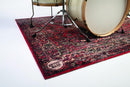 Drum N Base Vintage Persian Style Drum Rug – Original Red, 5.34' x 4.65'