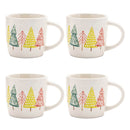 Melrose Ceramic Pine Tree Print Mug (Set of 4)