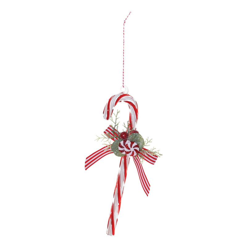 Glass Peppermint Candy Cane Ornament (Set of 12)