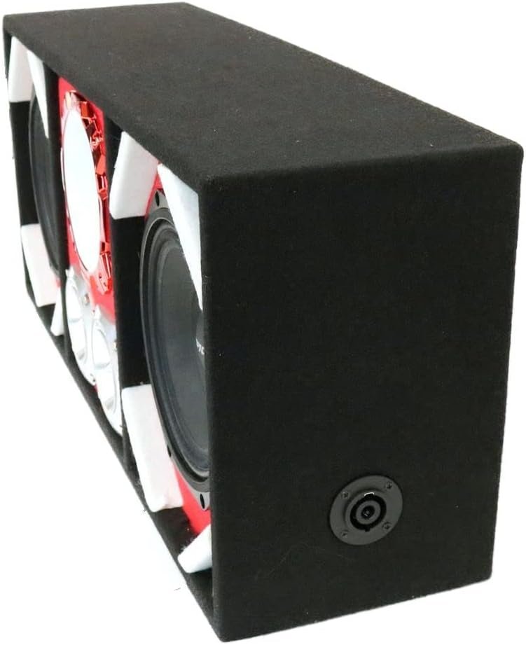DEEJAY LED TBH8RED 8" Dual Woofer Chuchera Box w/ Horn & Tweeters – Red