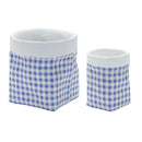 Melrose Gingham Sack Design Stone Planter Set of 2 Planter