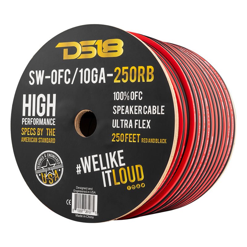 DS18 SW-OFC10GA-250RB 10-Gauge OFC Speaker Wire – 250 Feet