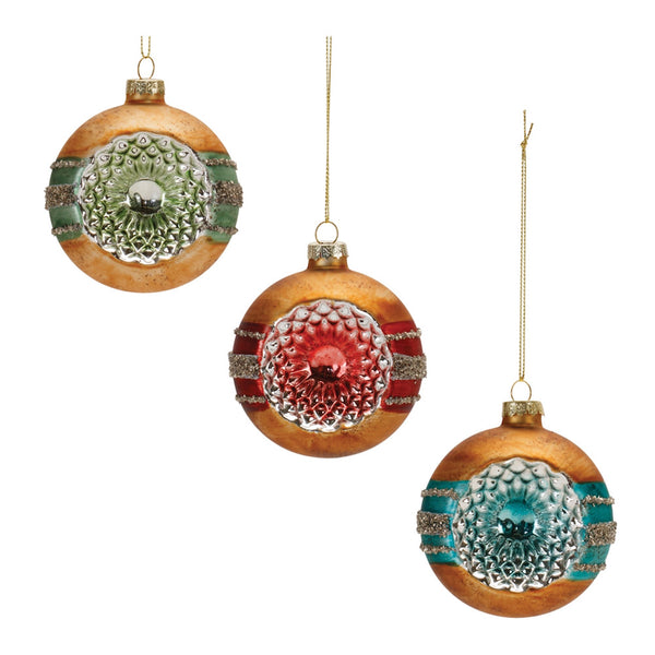 Glass Reflector Ball Ornament (Set of 12)