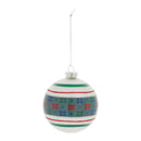 Melrose Stripe Patterened Glass Ball Ornament (Set of 6)