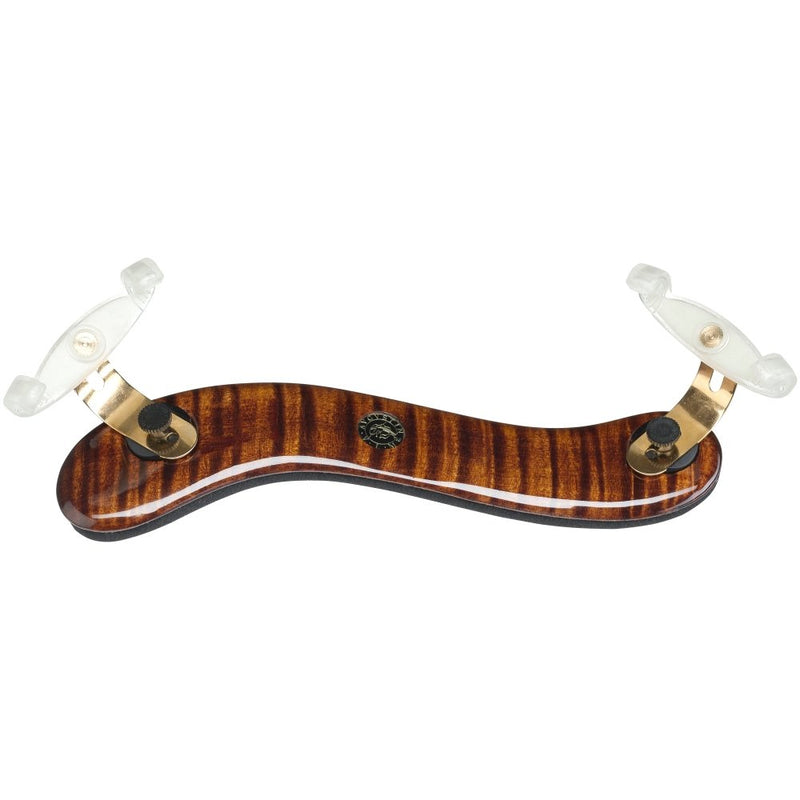 VLM Augustin Diamond Violin Shoulder Rest – Dark Maple w/ Gold & White Hardware