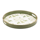Melrose Round Deer and Pine Tree Print Tray 13.5"H