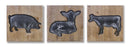 Melrose Farm Animal Plaque Wall Decor, Rustic, Wood
