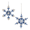 Melrose Beaded Metal Snowflake Ornament (Set of 12)
