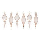 Melrose Ribbed Glass Finial Ornament (Set of 6)