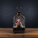 Melrose LED Snow Globe Lantern with Santa and Dog 11.25"H