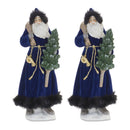 Melrose Hooded Santa with Frosted Pine Tree (Set of 2)