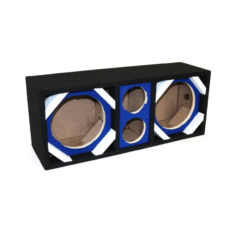 DEEJAY LED 8" Dual Woofer & Tweeter Empty Chuchera Speaker Enclosure – Blue
