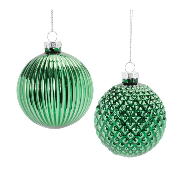 Textured Glass Ball Ornament (Set of 12)