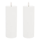 Melrose FIA Wick White Pillar Candle (Set of 2)