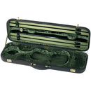 GEWA Jaeger Prestige Leather 4/4 Violin Case - Black Calf Leather/Green