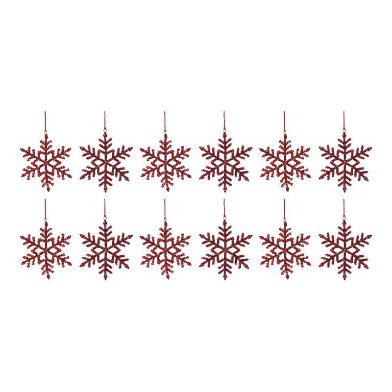 Jeweled Metal Snowflake Ornament (Set of 12)