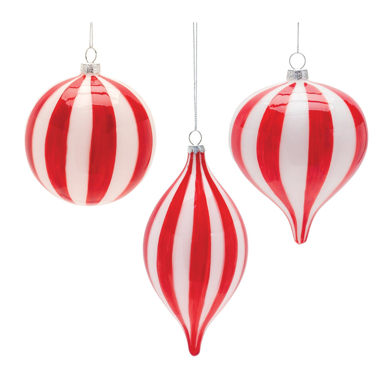 Striped Glass Ornament (Set of 6)