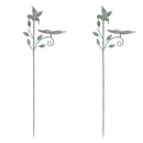 Melrose Iron Hummingbird Leaf Bird Feeder Garden Stake (Set of 2)