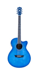 Washburn Festival Mini Jumbo Acoustic-Electric - Transparent Blue – EA15-ATB