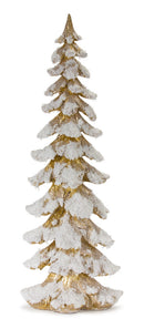 Melrose Gold Flocked Pine Tree 26"H