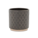 Melrose Ceramic Diamond Pattern Planter Set of 2 Planter, Ceramic