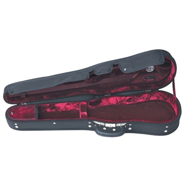 GEWA Maestro 4/4 Shaped Black Violin Case Thermo Shell & Red Plush Interior