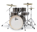 Gretsch Energy 5 Piece Full Drum Set w/ Hardware Brushed Grey 22/10/12/16/14