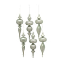 Sage Green Glass Finial Drop Ornament (Set of 6)