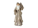 Stone Woodland Santa with Gold Finish (Set of 3)