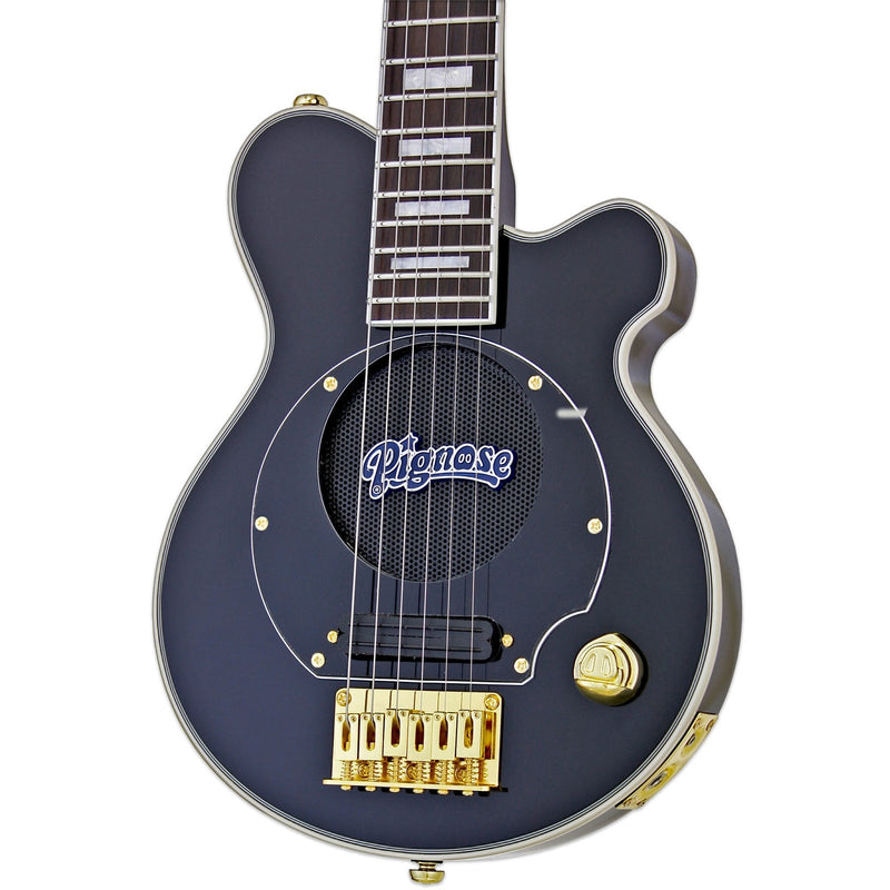 Pignose PGG-259 Mini Electric Guitar Black Gold Hardware w/ Gig Bag