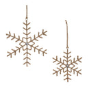 Jute Wrapped Metal Snowflake Oranment (Set of 6)