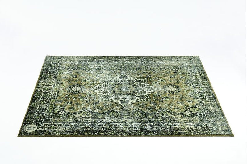 Drum N Base Vintage Persian Style Drum Rug – Green, 5.34' x 4.65'