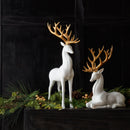 Melrose Modern Holiday Deer with Gold Antler Accent (Set of 2)